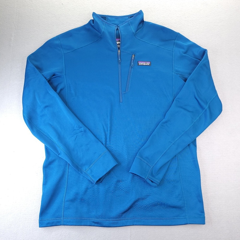 Patagonia Crosstrek Sweater Mens Large Blue Quarter Zip Pullover Polartec